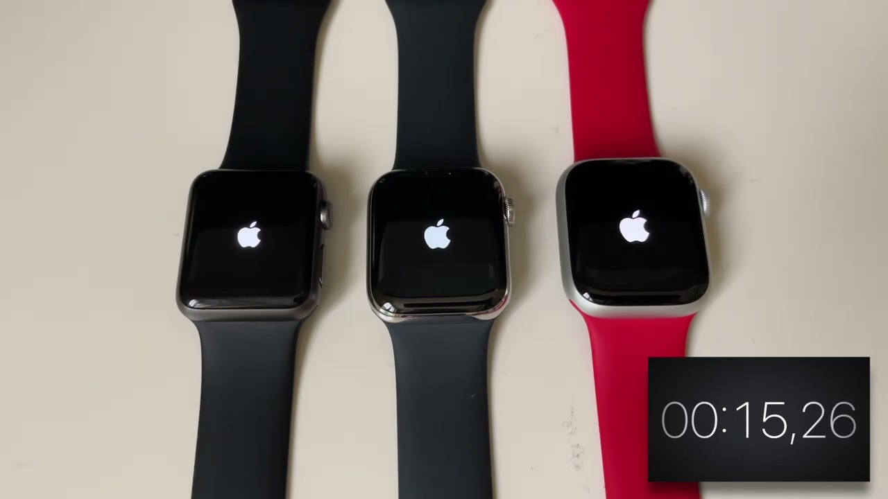 Boot up time comparison - Apple Watch Series 0 vs Series 5 vs Series 8 - Speed test