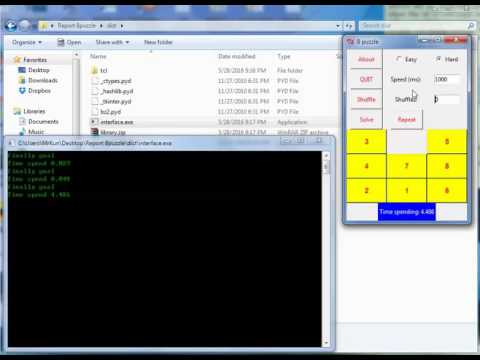 Solving 8 puzzle problem application