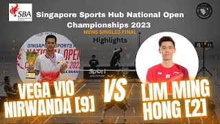 Vega Vio Nirwanda vs Lim Ming Hong Singapore National Open 2023 MS FINAL | Game highlights screenshot 1
