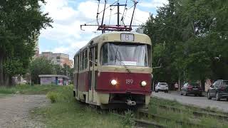 Tatra T3SU СМЕ №310+311 маршрут № 14 и СМЕ №189+190 маршрут № 8 встречаются в Трамвайном переулке