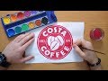 How to draw the Costa Coffee logo