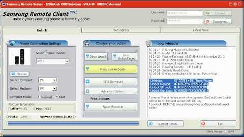 SRS: Unlock Samsung A847M by code reading