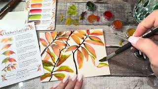 Painting fall leaves with watercolor quick demo