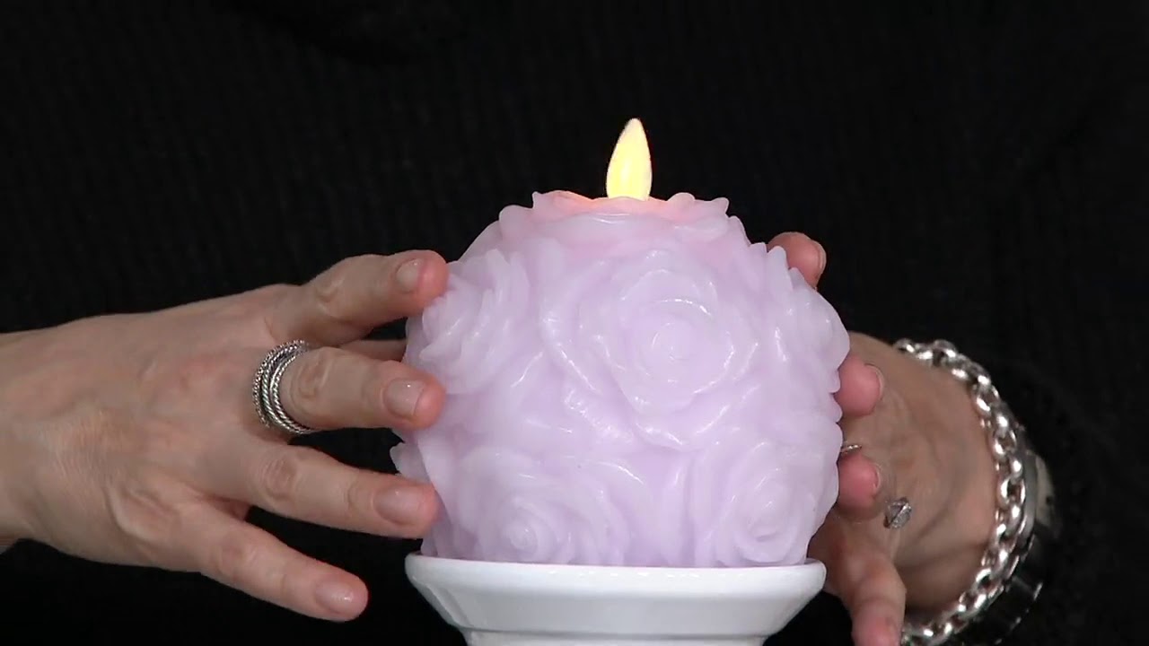 Luminara S/2 Round 4" Carved Floral Flameless Candles on QVC YouTube