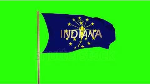 indiana flag with title waving in the wind. Looping sun rises style. Animation loop Stock video by