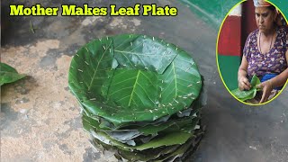 Hand Made-Mother Makes Leaf Plate, Easy To Make -Diy