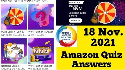 Amazon Winner Edition Quiz Answers | Amazon Music Edition Spin and Win Answer Today And Jackpot