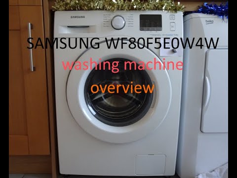 SAMSUNG WF80F5E0W4W washing machine overview (NEW CAMERA)
