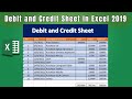 How to Create Debit and Credit Sheet in Microsoft Excel 2019 | Debit and Credit Sheet