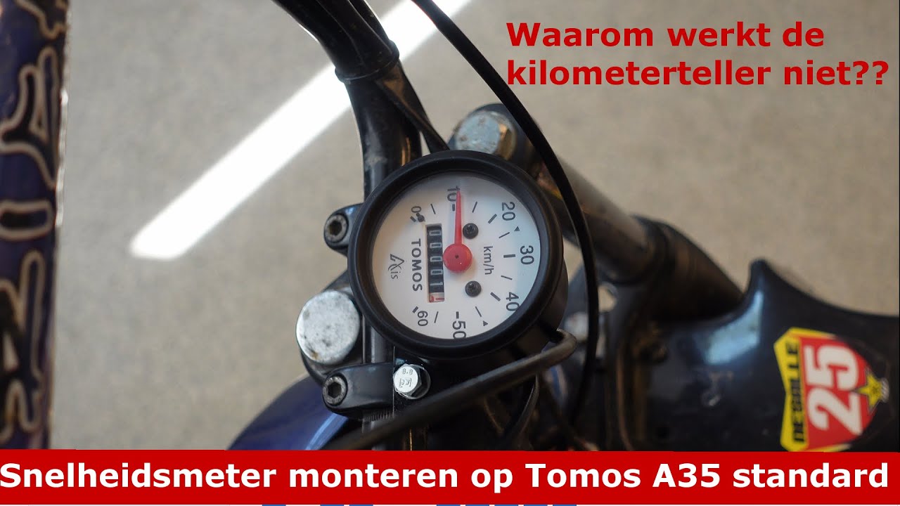 Kilometerteller / snelheidsmeter aansluiten Tomos A35 + bekende kwaaltjes -  YouTube