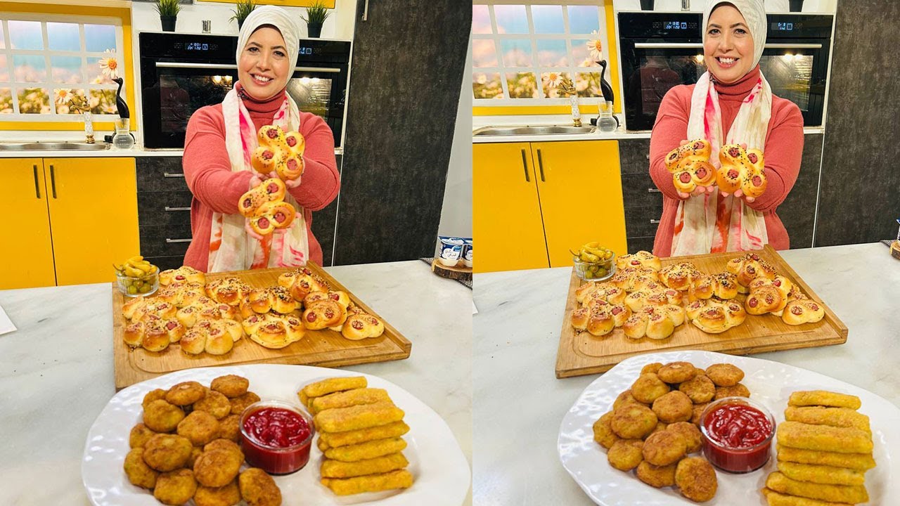 العزومة مع الشيف فاطمة أبو حاتي | كفتة البطاطس المقرمشة - وردات السوسيس