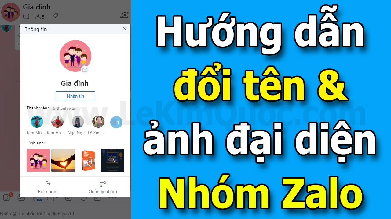 Hướng dẫn đổi tên và ảnh đại diện (Avatar) Nhóm Zalo (Group Zalo ...