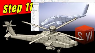 Part 11 | Complete SolidWorks Project: 3D Model an Apache Helicopter Step-by-Step