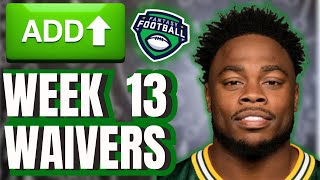 Week 13 Waiver Wire (Fantasy Football Must Adds)