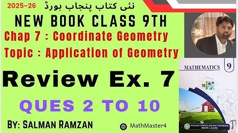 Math 9th | New Book 2025 | PunjabBoard | Review Exercise 7 | Ques 2-10 #math9thclassnewbook2025