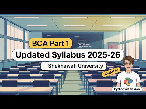PDUSU BCA Part 1 Updated Syllabus 2025-26 Shekhawati University By PythonWithKaran