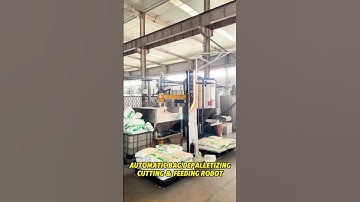 Automatic Bag Depalletizing Cutting &Feeding Robot😎 #depalletizing #automation #palletizer #robotics