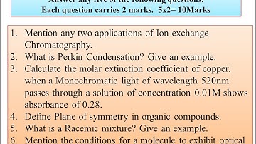 Model Question Paper -01BENGALURU CITY UNIVERSITY-CHEMISTRY DSC-3 Analytical and Organic Chemistry