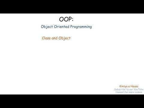 Python 101(Hausa) part 23. OOP what is class and object