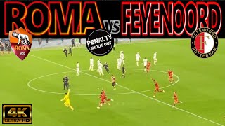 [4K] ROMA 1-1 [4-2] FEYENOORD [Penalty Shoot-Out]｜EUROPA LEAGUE 2023-24 PLAY-OFF 2nd.Leg｜22/02/2024