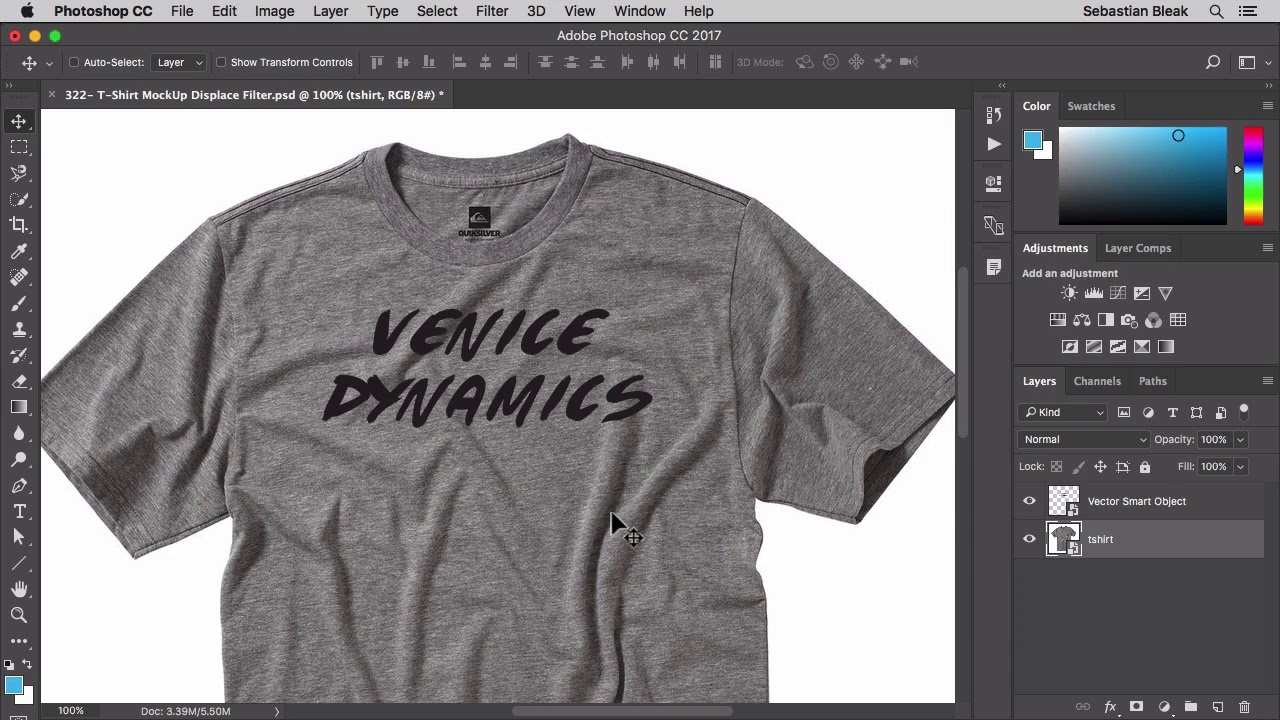 Download Adobe Photoshop T Shirt Mockup W Displace Filter Wk322 Youtube