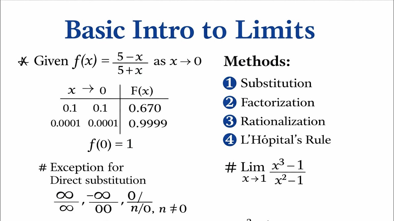 Introduction to Limit | Methods and Examples - YouTube