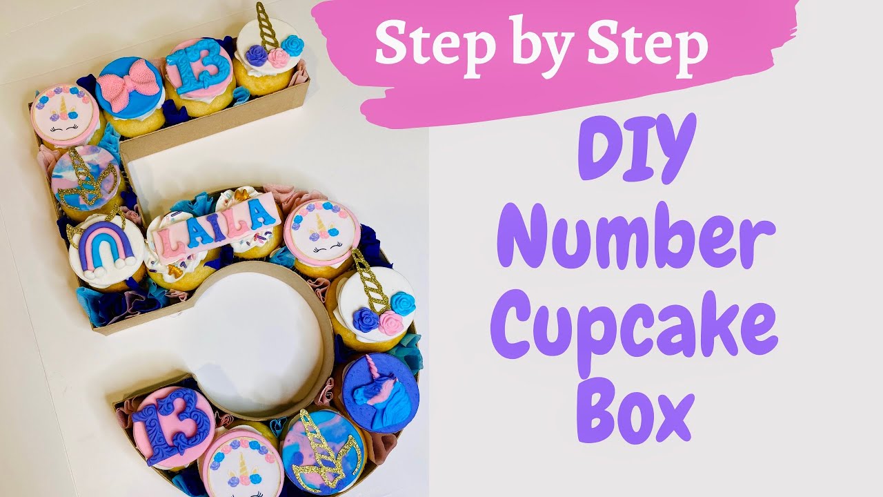 Caking with CeCe | Unicorn Cupcake Monogram Number Box | Monogram Cupcakes