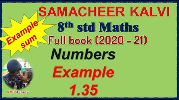 TN 8th maths full book / Numbers / Example sum 1.35 / samacheer kalvi 2020-21/ Evaluate