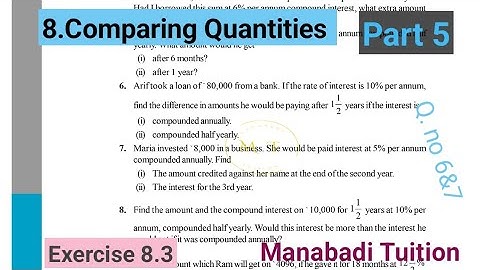 8th class maths| chapter 8|Comparing Quantities| Exercise 8.3| Q no6&7  |part 5|CBSE|NCERT|