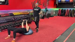 Dumbbell/BOSU Ball: Hip Bridge Chest Fly