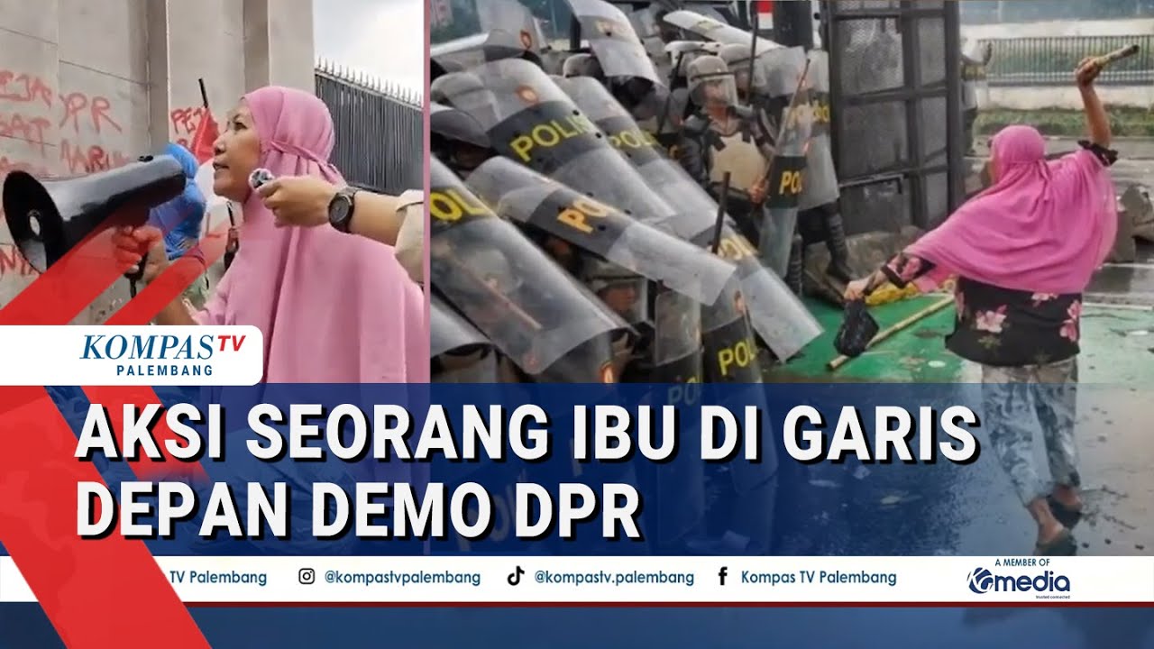 Hadap-hadapan dengan Polisi! Aksi Seorang Ibu di Garis Depan Demo DPR
