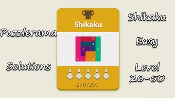 Puzzlerama Solutions - Shikaku Easy ( Level 26-50 )