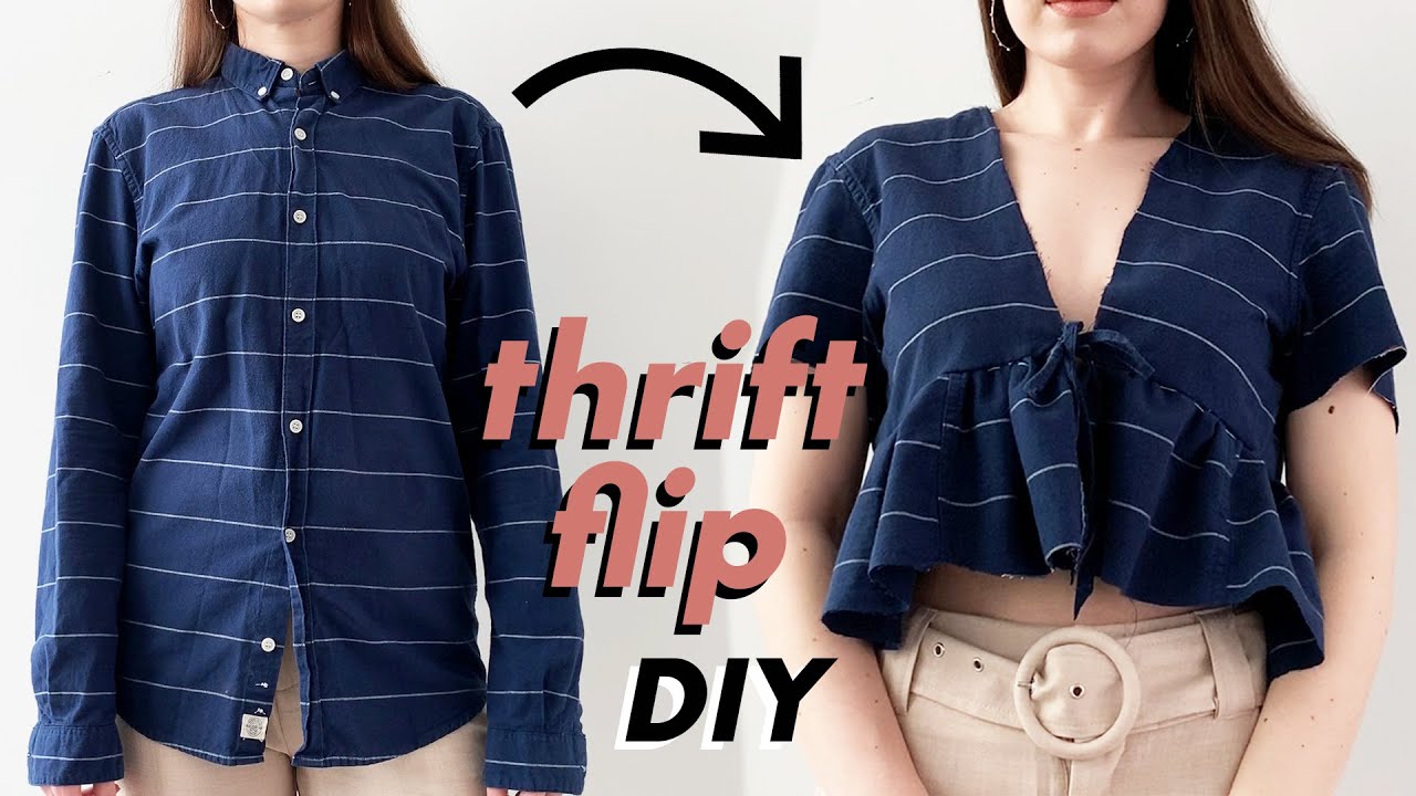 THRIFT FLIP: TRANSFORMÉ UNA CAMISA DE BOTONES (DIY) | lefty