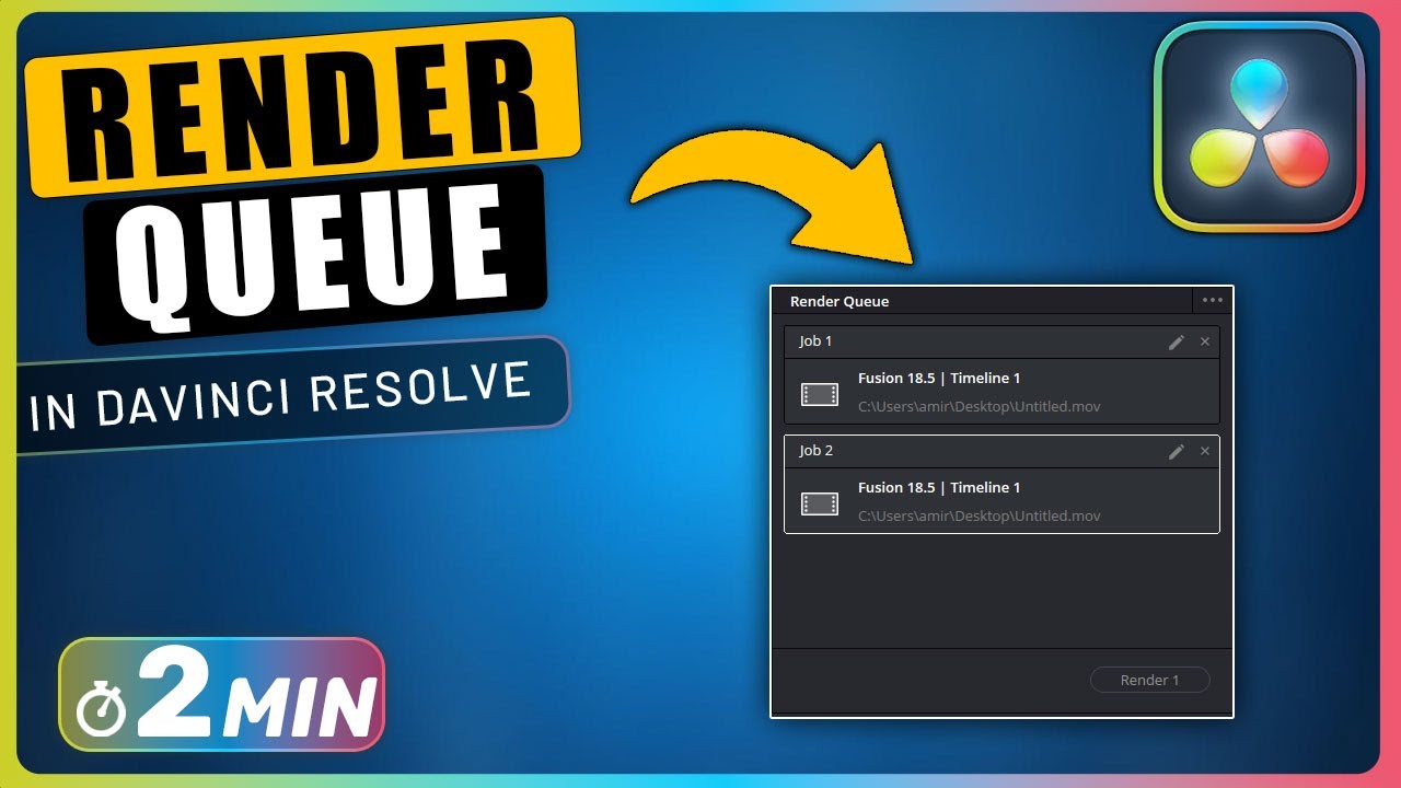 How to Use RENDER QUEUE Panel in Deliver Page in Davinci Resolve - YouTube