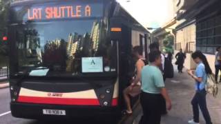 Passengers boarding an SMRT shuttle service during the LRT breakdown on March 10, 2015