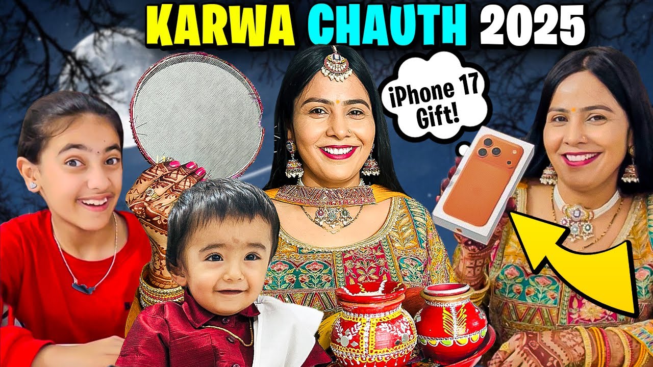 Karwachauth Celebration🌙🎉Best Karwachauth Gift Mila🧿 Family Vlog😍 