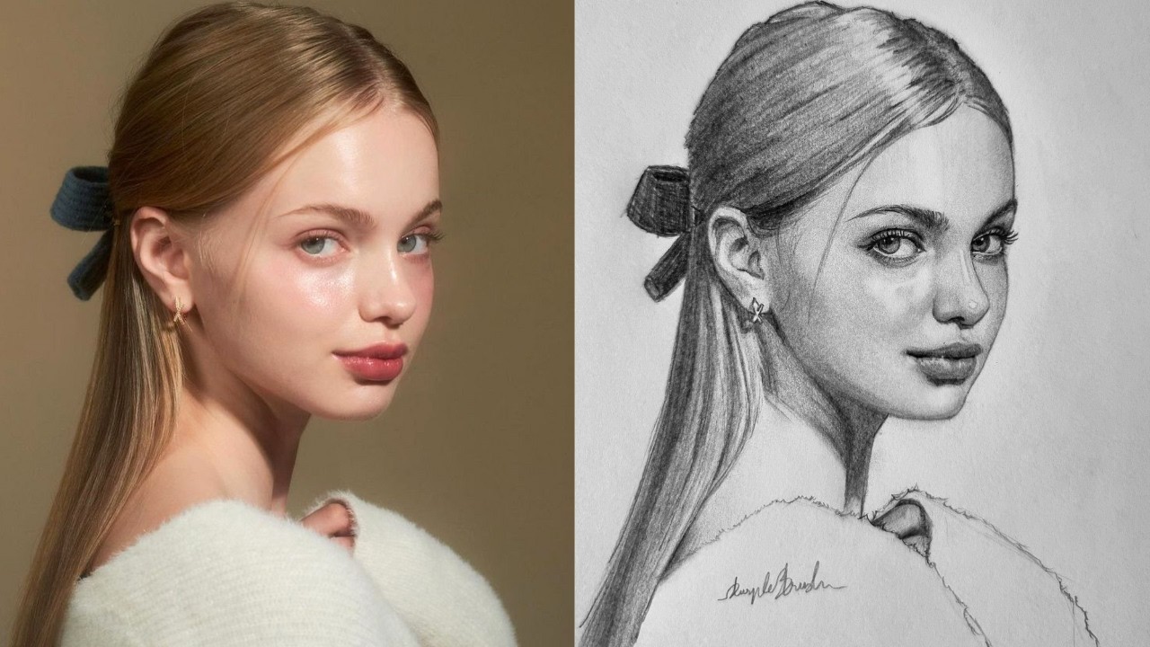 How to Draw and Shade Girl Face : 3/4 Portrait Drawing with the Loomis ...