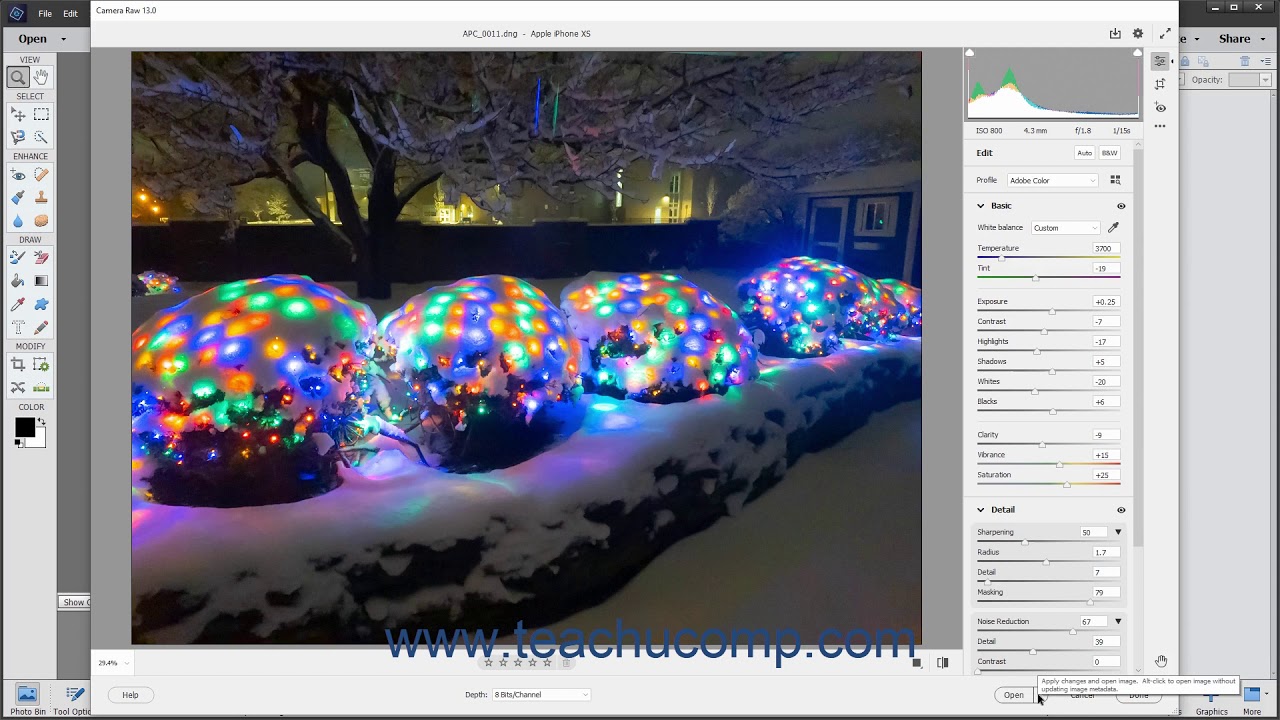 Photoshop Elements 2021 Tutorial Opening Processed Camera Raw Files in ...