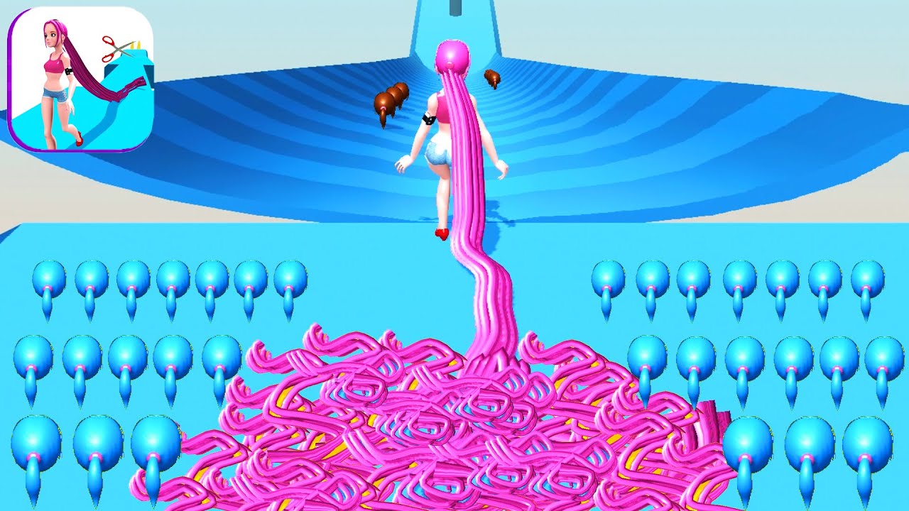 HAIR RUSH game BEST MAX RECORD 3D 🌈💖👩🏻‍🦰 Gameplay All Levels Walkthrough iOS, Android New Game App