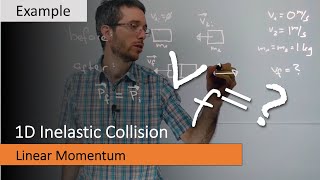 1D Inelastic Collision Example: Calculating the speed after the collision