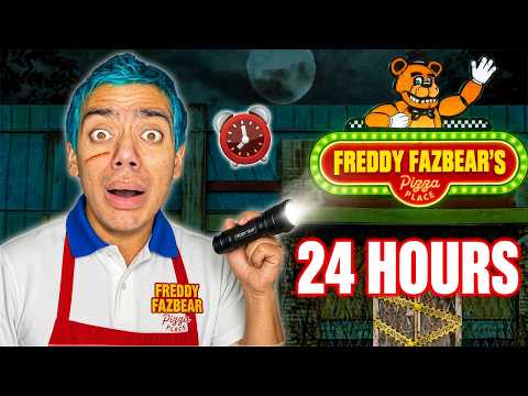 24 HOUR OVERNIGHT CHALLENGE at FREDDY FAZBEAR'S PIZZA PLACE IN REAL LIFE