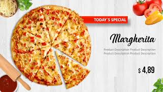 Digital Menu for Restaurants – PowerPoint Animated Template (Pizza)