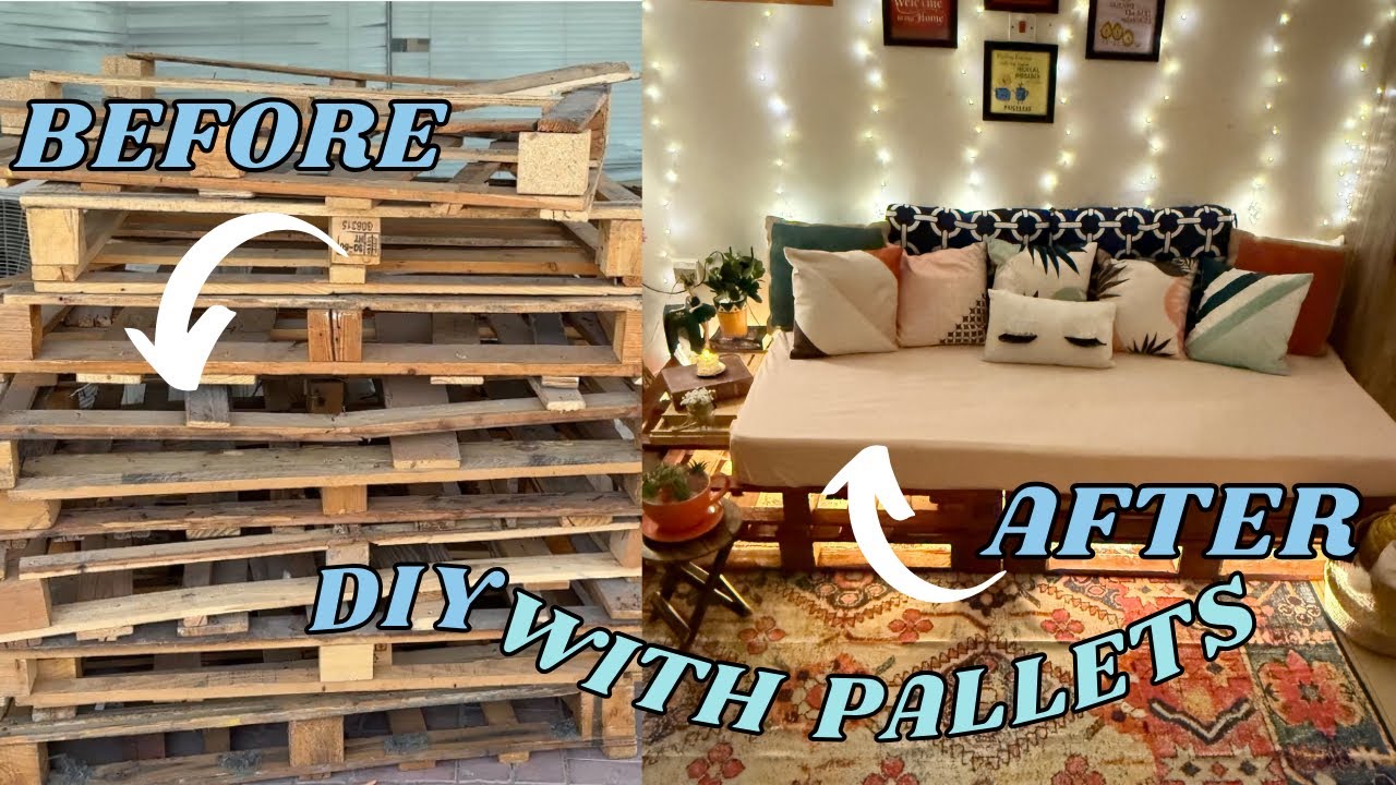 СЛАДКИХ СНОВ 😴 НАЧНИТЕ ЗДЕСЬ 🧿: СВОИМИ РУКАМИ ДИВАН-КРОВАТЬ ИЗ ПОДДОНОВ | ААРТИ ШАРМА #поддон #di...