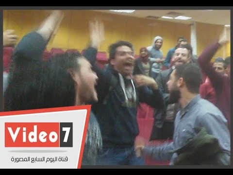 فرحة الفوز لرئيس اتحاد جامعة المنوفية
