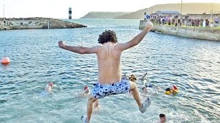 Carnlough New Years Day Swim 2017 For Local Charities, On Bbc