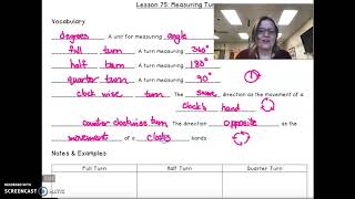 4 Saxon Lesson 75: Measuring Turns