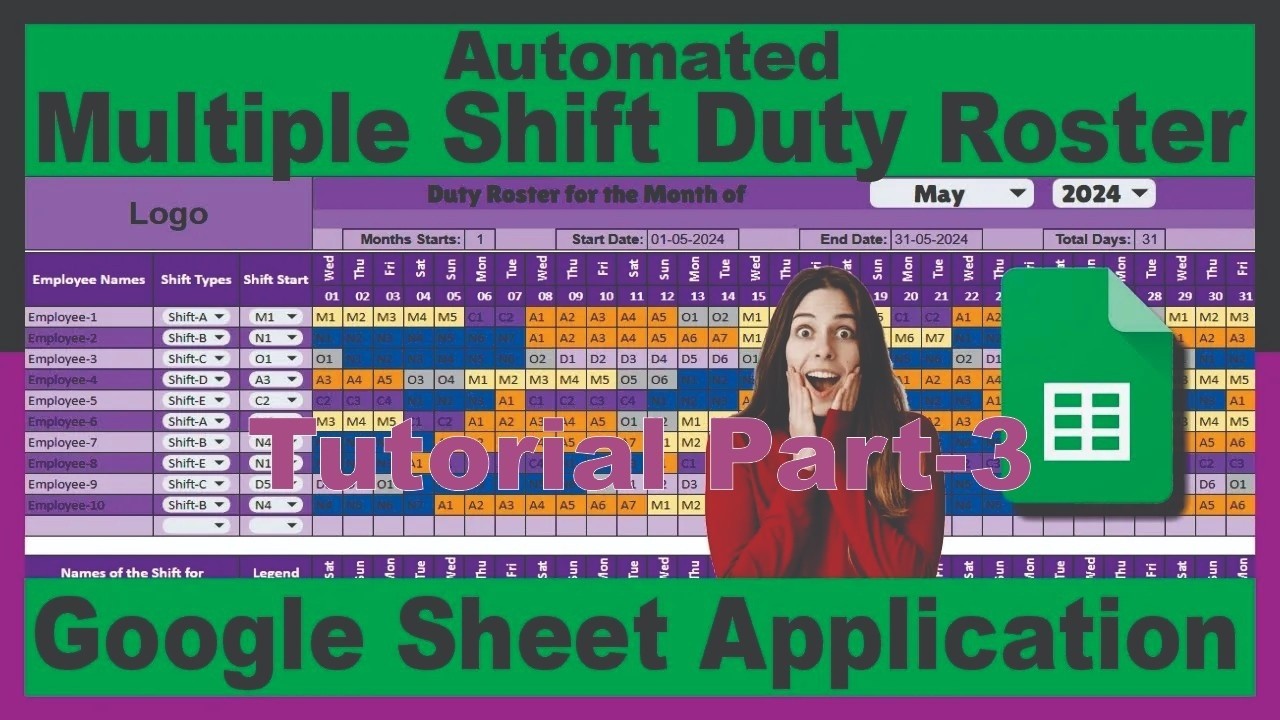 #295-How to Create Automatic Multiple Shift Duty Roster in Google Sheet ...