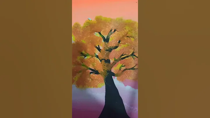 pintando atardecer en acrlico sobre papel acuarela