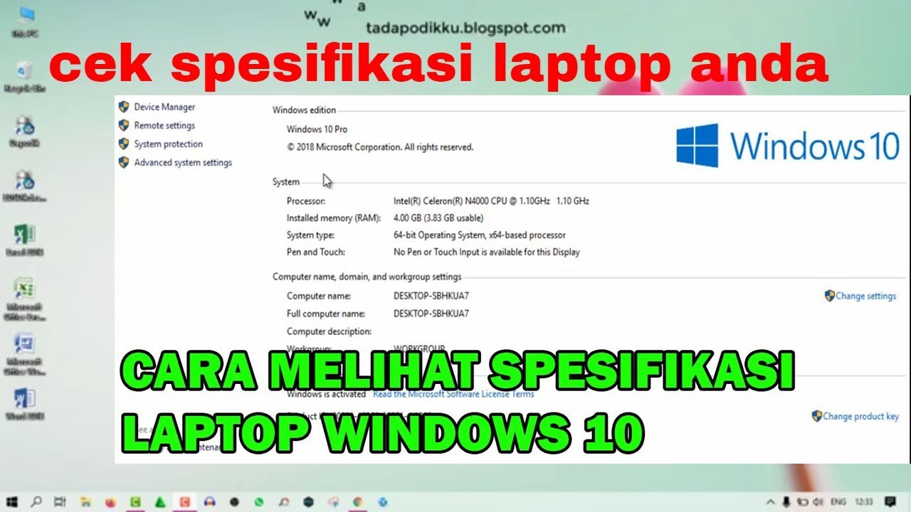 Cara melihat spek laptop di semua windows youtube
