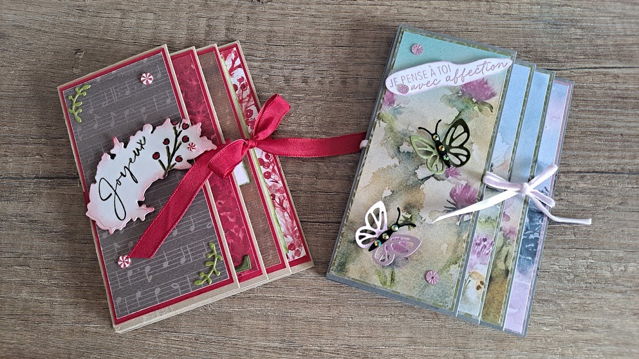 Comment faire une carte en escalier et les 4 saison @mentionscrap